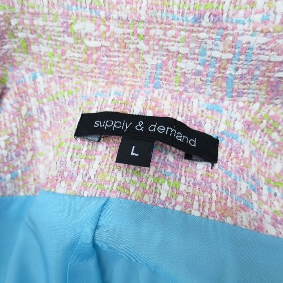 NWT Supply & Demand Pink Rainbow Pastel Bouclé Coat Made in USA of French Fabric - Picture 9 of 16